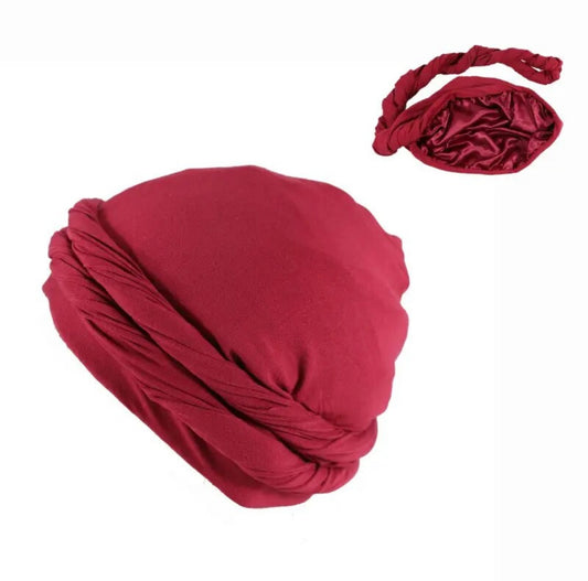 Legendary Red Satin Lined Turban